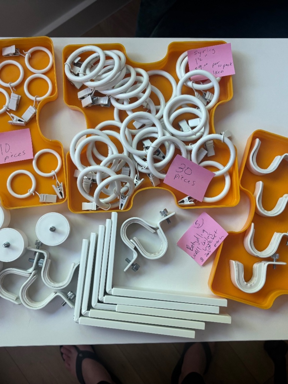 IKEA white curtain Hardware (Betydlig, Syrig, Raffig)